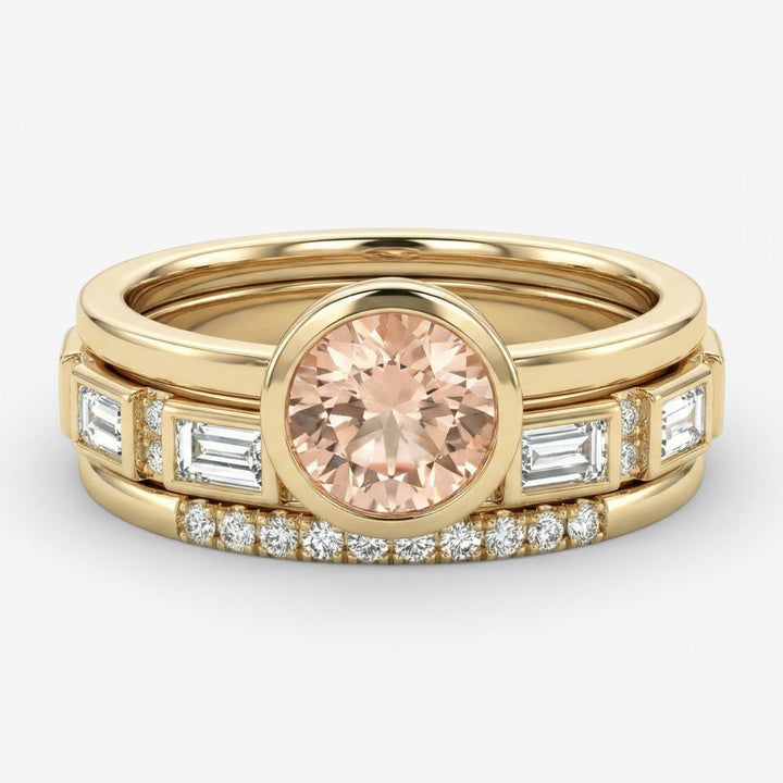 Hopp - Set of Crystallised Gold Rings