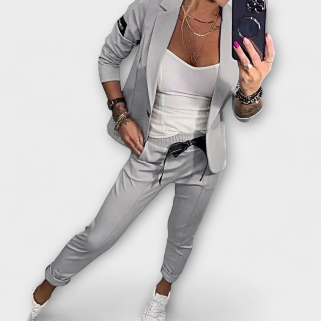 Greta | Elegant Set of Top, Jacket and Trousers