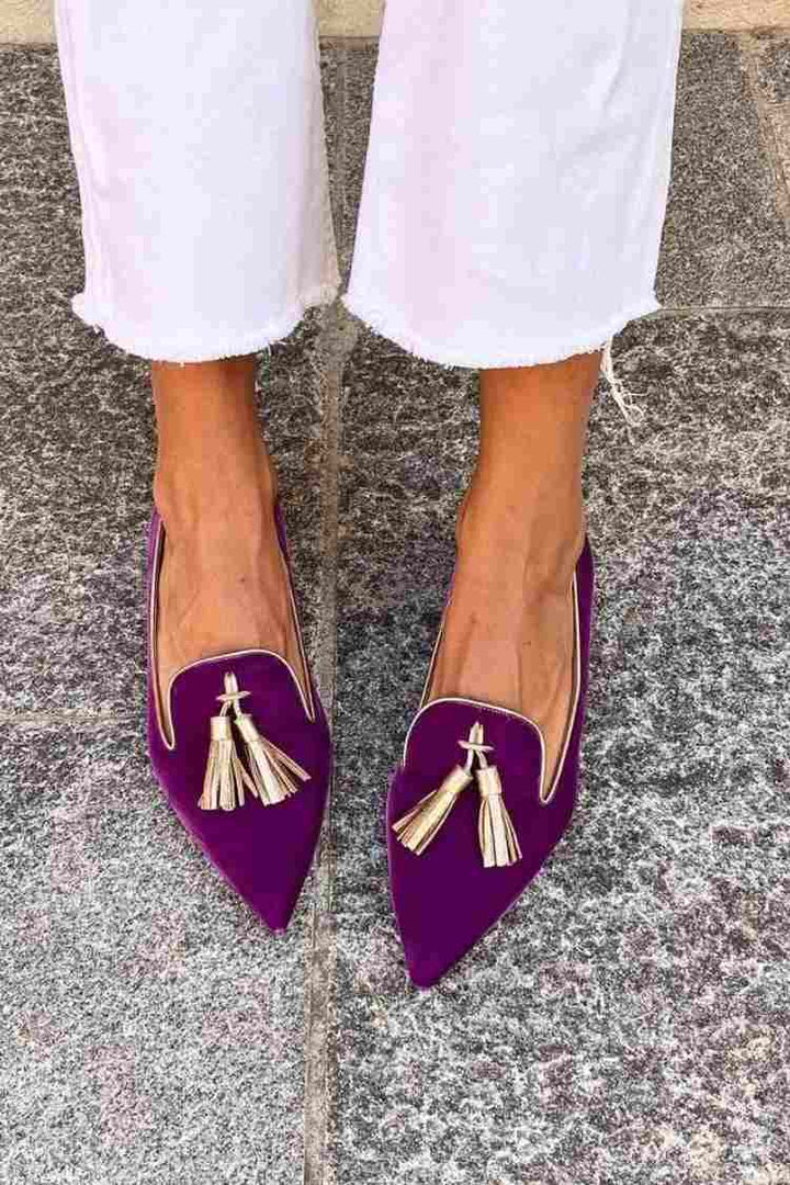 Portia - Boho Slip-ons with Fringes