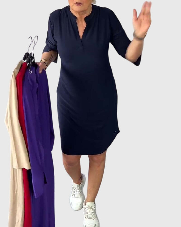 Caroline | Plain V-Neck Dress