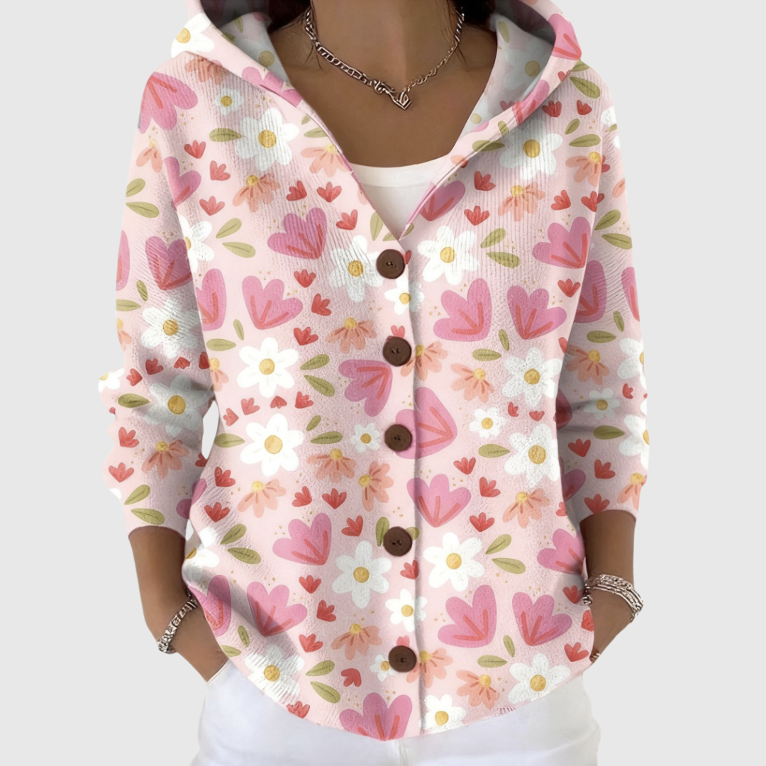 Veerle | Comfortable knitted cardigan with hood