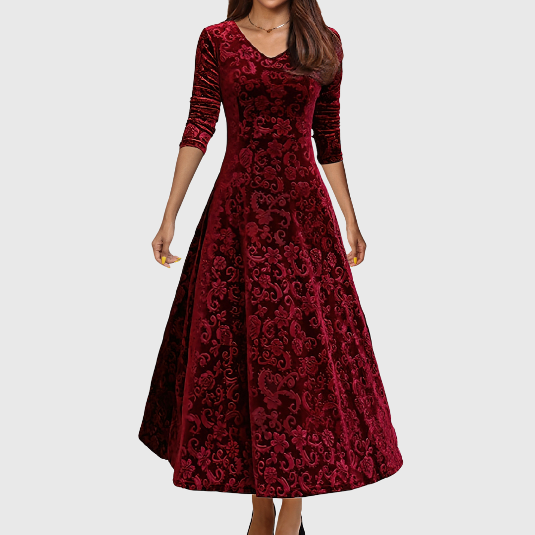 Carine | Elegant Velvet Dress for the Holidays
