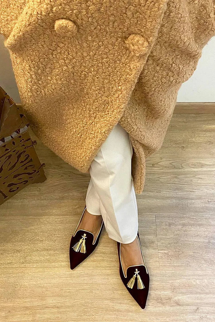 Portia - Boho Slip-ons with Fringes