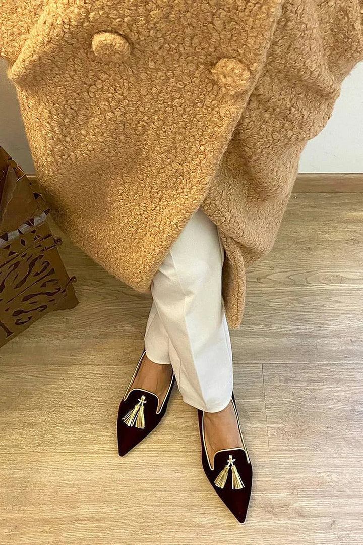 Portia - Boho Slip-ons with Fringes