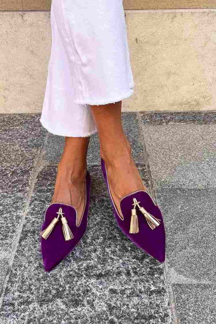 Portia - Boho Slip-ons with Fringes