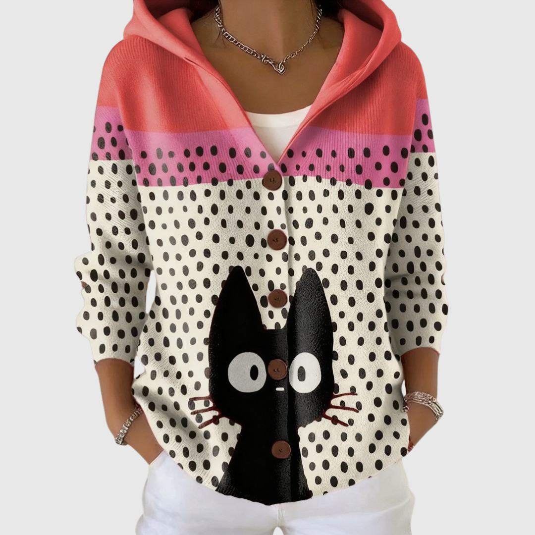 Pleun | Comfortable knitted cardigan with hood