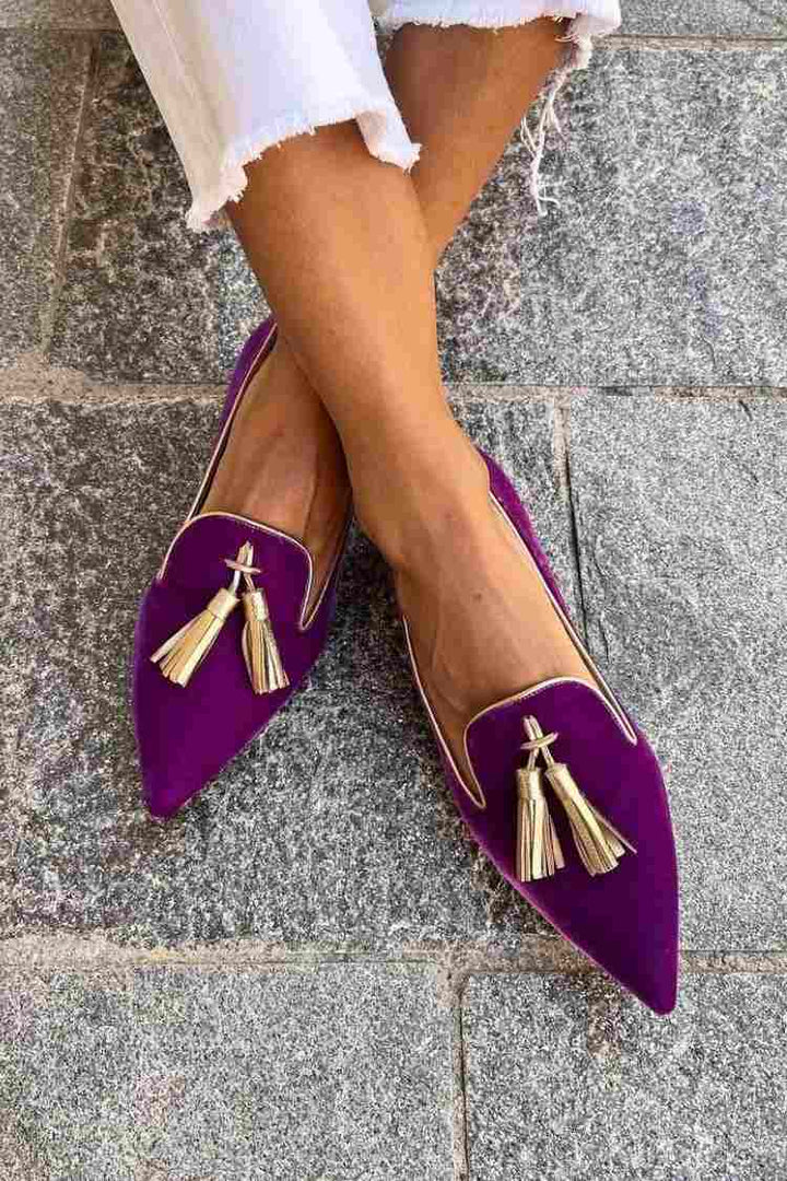 Portia - Boho Slip-ons with Fringes