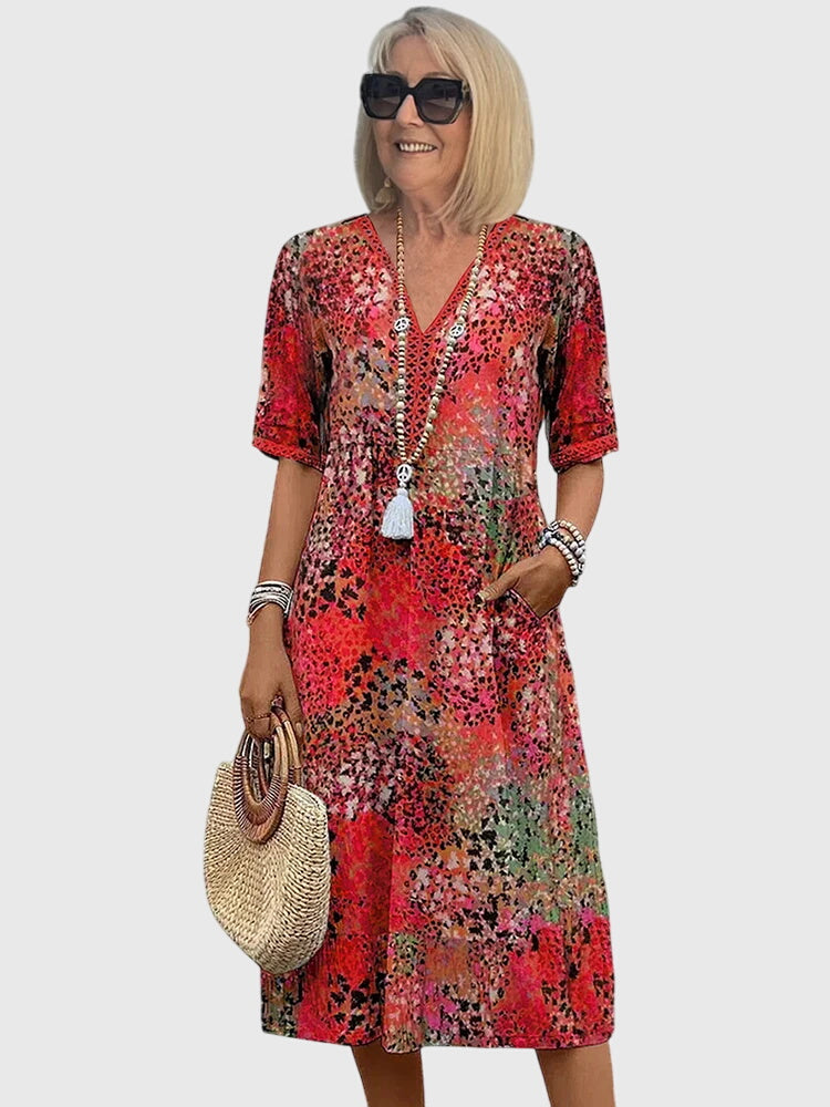 Anouk | Elegant Midi Floral Dress