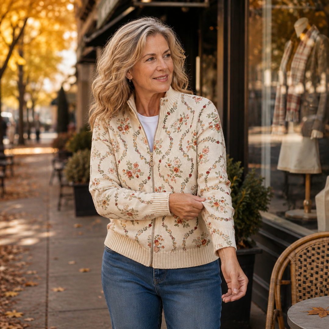 Danielle - Delicate Floral Vine Cream Print