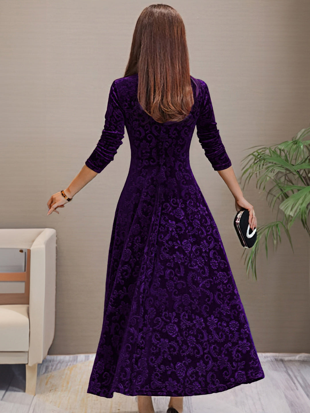 Carine | Elegant Velvet Dress for the Holidays