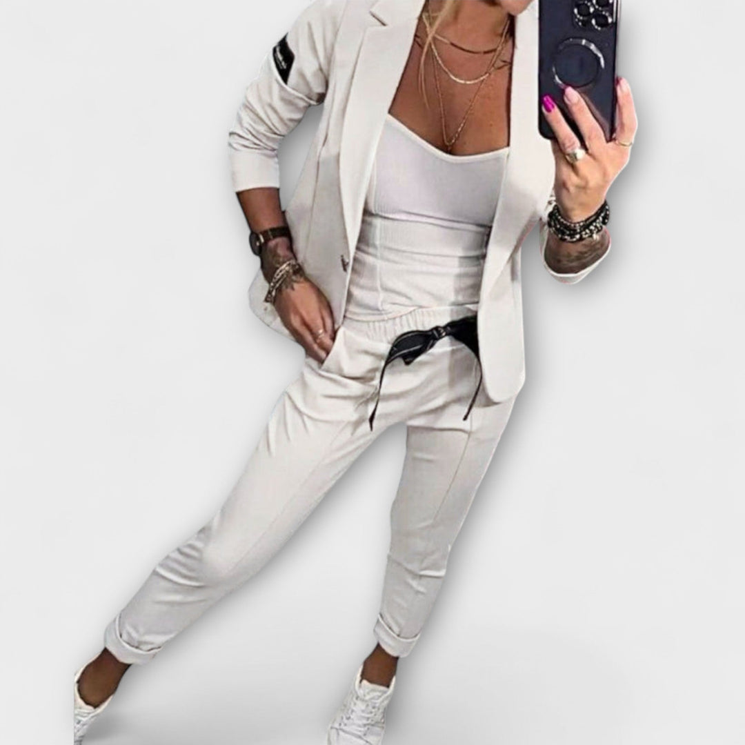 Greta | Elegant Set of Top, Jacket and Trousers