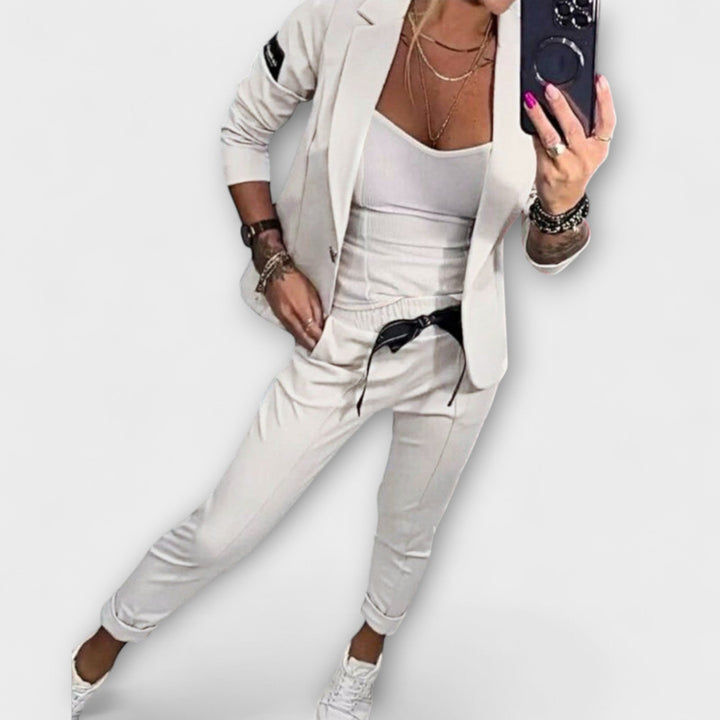 Greta | Elegant Set of Top, Jacket and Trousers