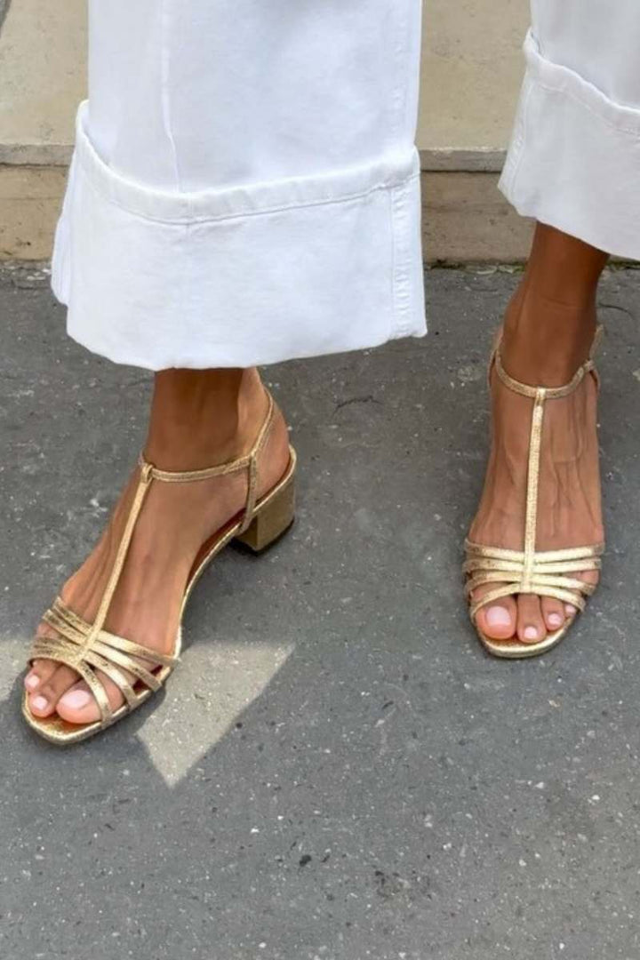 Allegra | Elegant Gold Sandals for Daily Wear