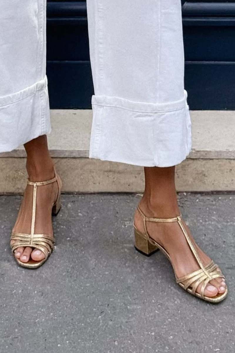 Allegra | Elegant Gold Sandals for Daily Wear