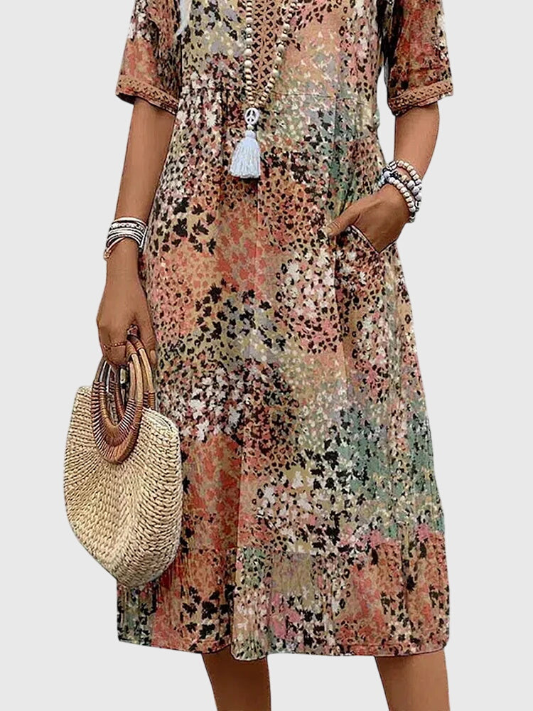 Anouk | Elegant Midi Floral Dress