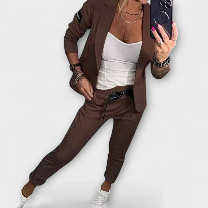 Greta | Elegant Set of Top, Jacket and Trousers