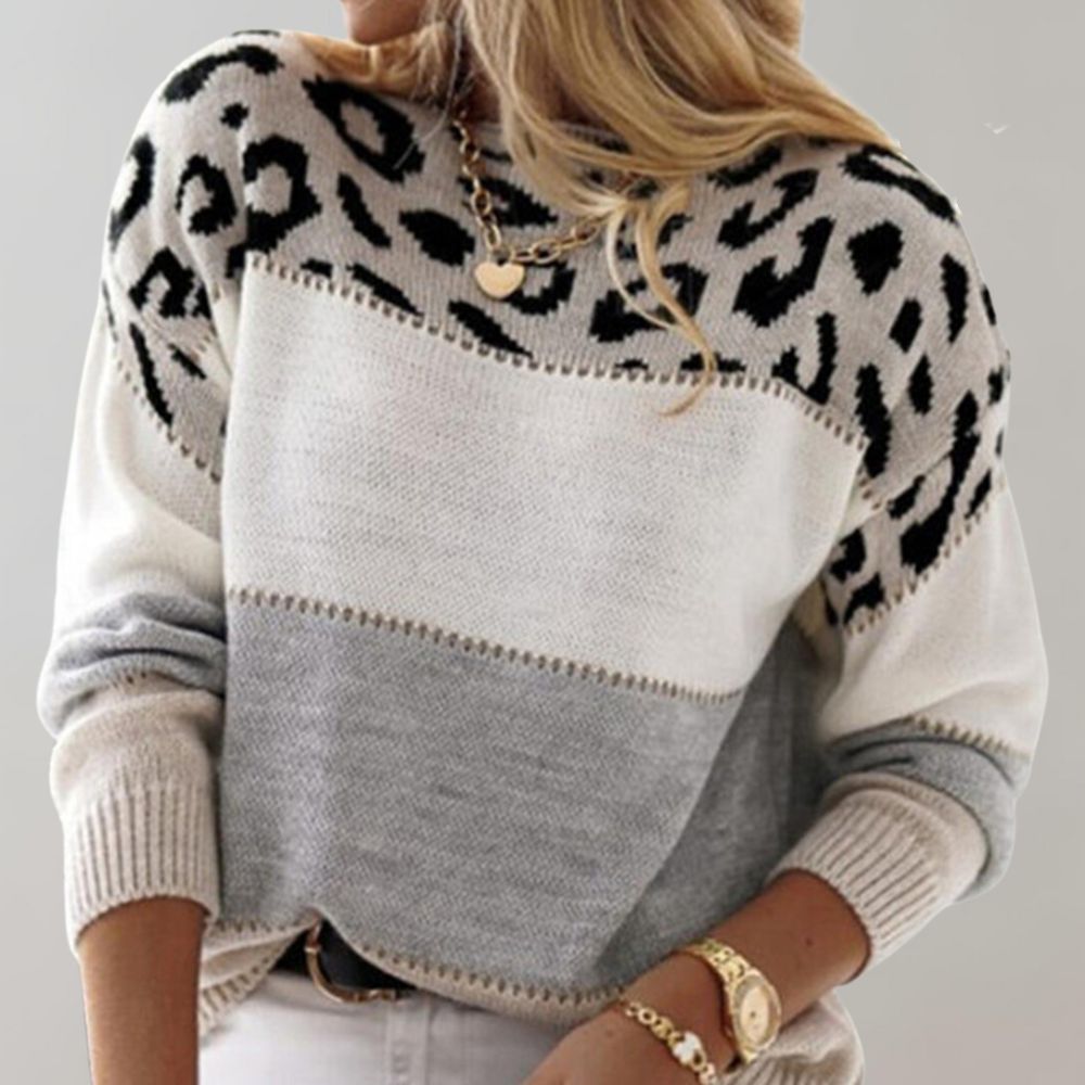 Senna | Sweater and Knitwear with Leopard Accent