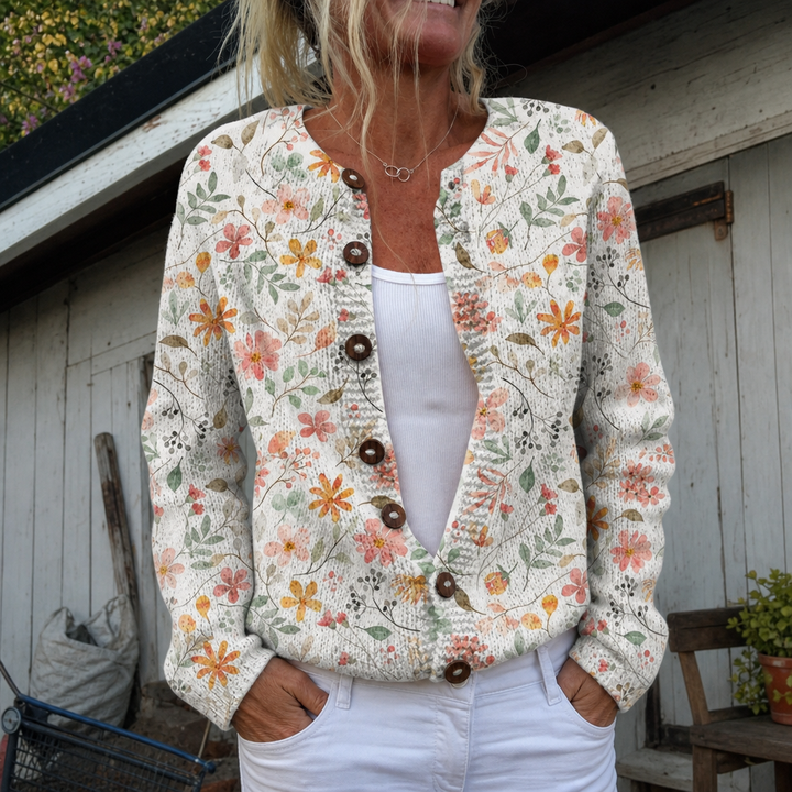 Ilse | Cardigan with Cute Little Flowers