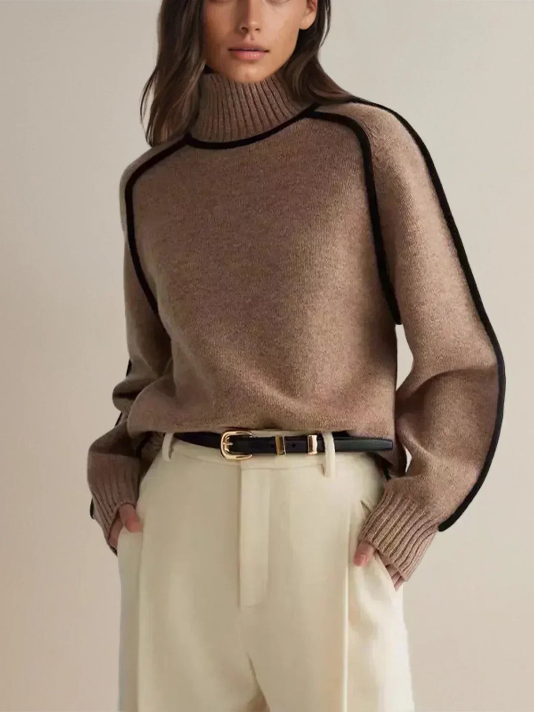 Carine | Elegant jumper with a high collar