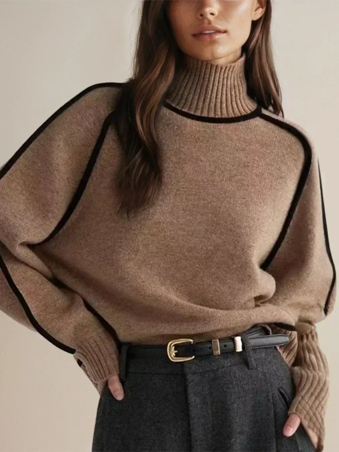Carine | Elegant jumper with a high collar