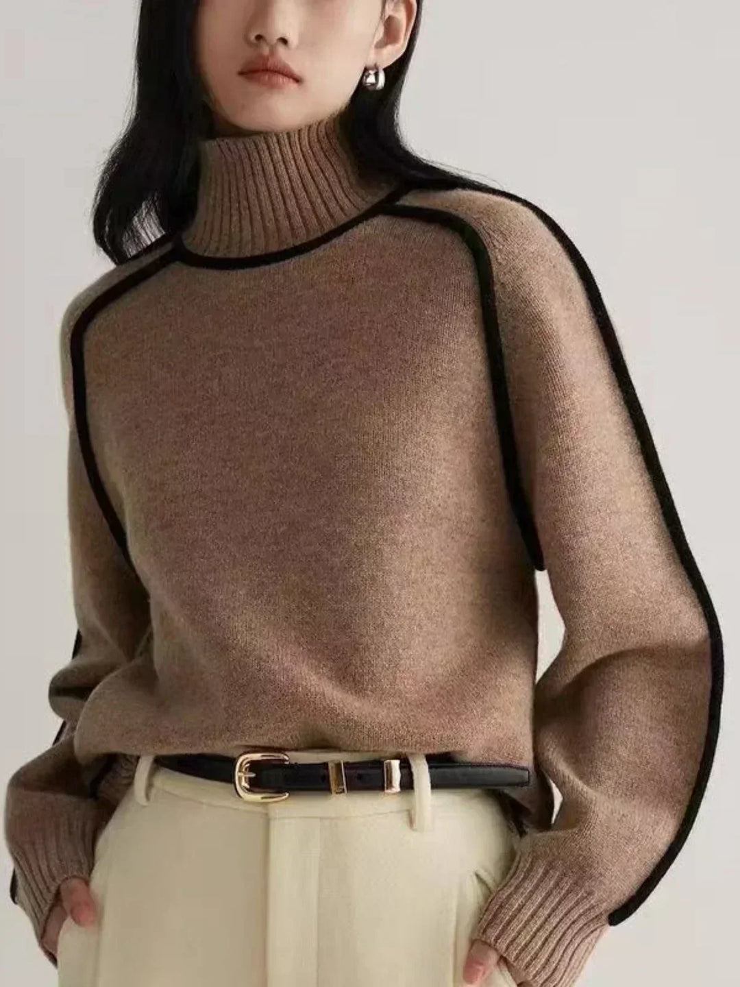 Carine | Elegant jumper with a high collar