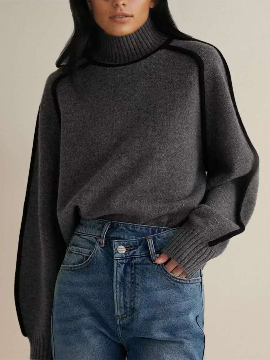 Carine | Elegant jumper with a high collar