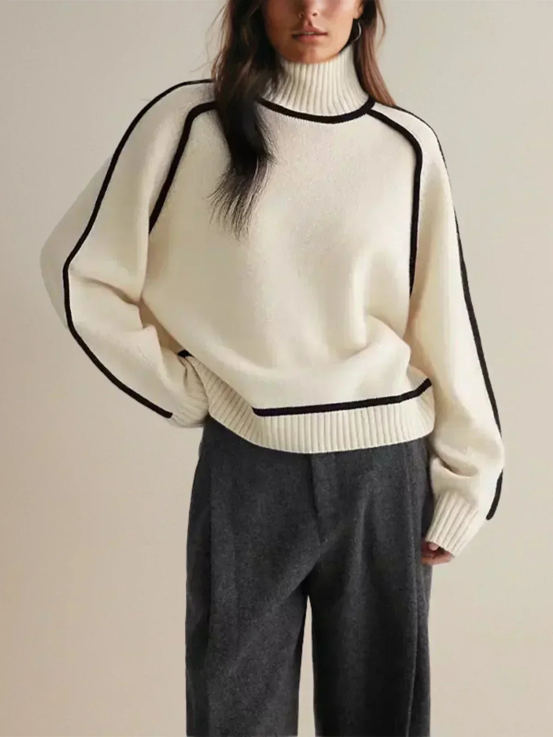 Carine | Elegant jumper with a high collar