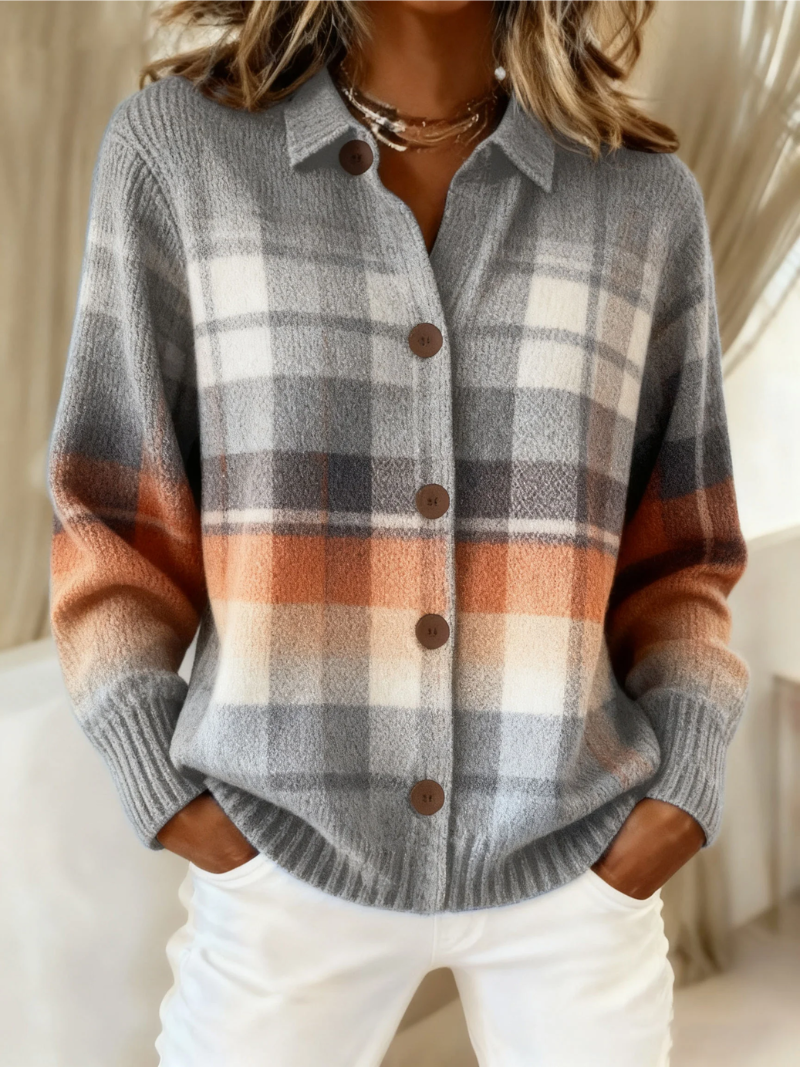 Fleur | Warm Checked Ombre Jumper