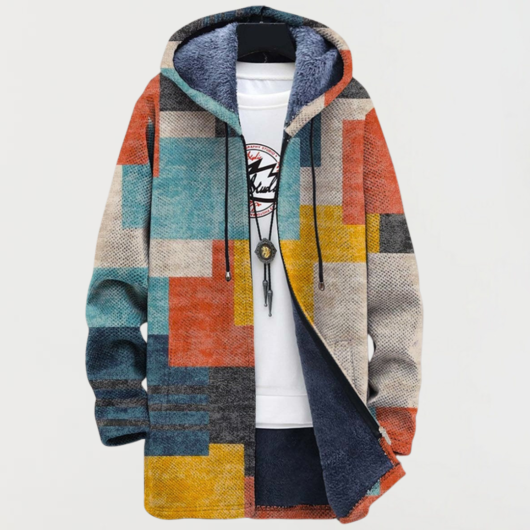 Carlijn | Coat with Geometric Colour Blocks