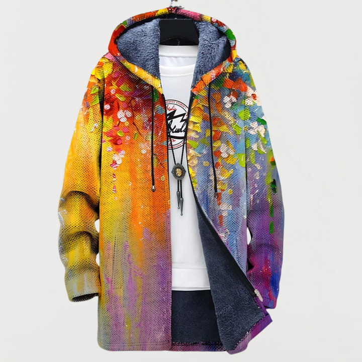 Corrie | Coat with Abstract Art Elements