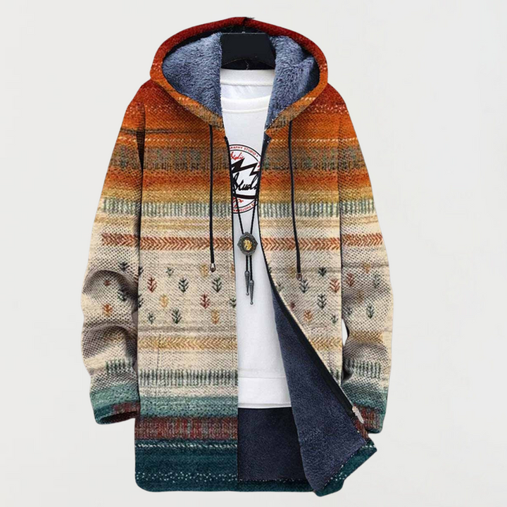 Renske | Autumn Coat with Stripes