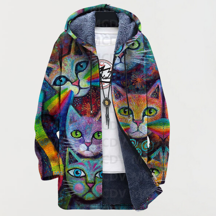 Chantal | Hoodie with Cat and Rainbow