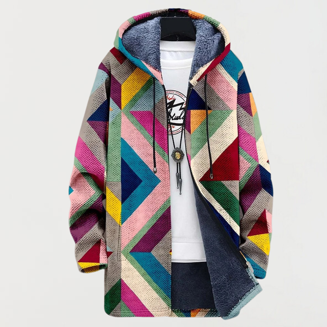 Astrid | Jacket with Artistic Geometric Pattern