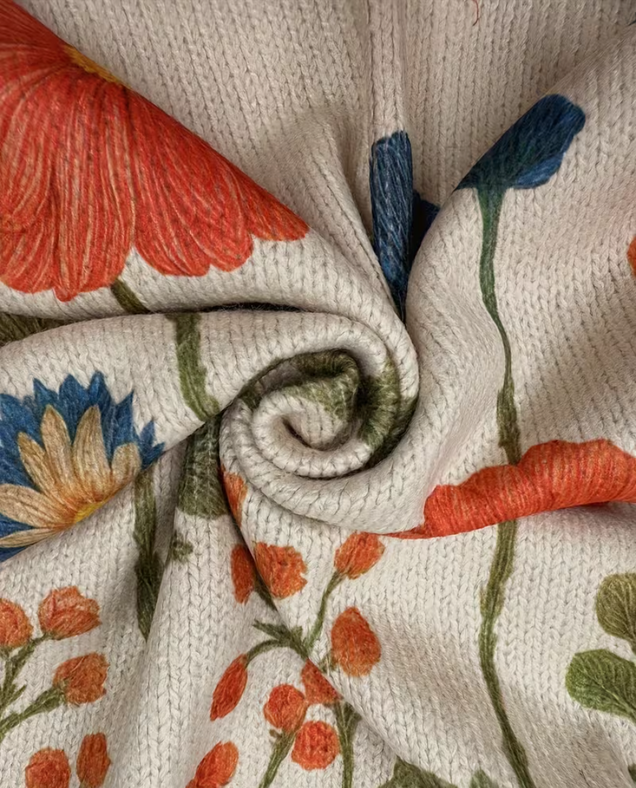 Angela™ | Cardigan Zip with Wild Flowers