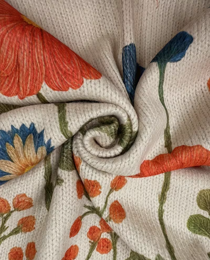Angela™ | Cardigan Zip with Wild Flowers