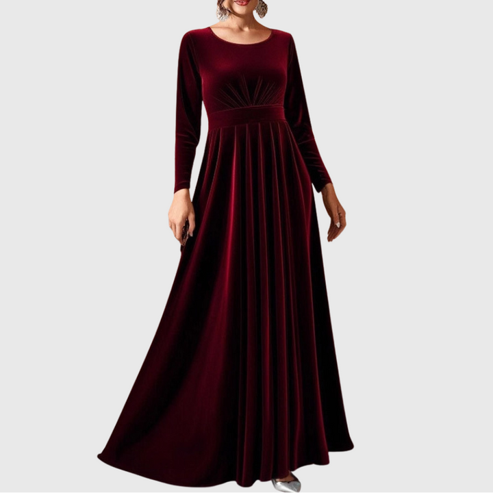 Tilda | Velvet Maxi Dress with Long Sleeves