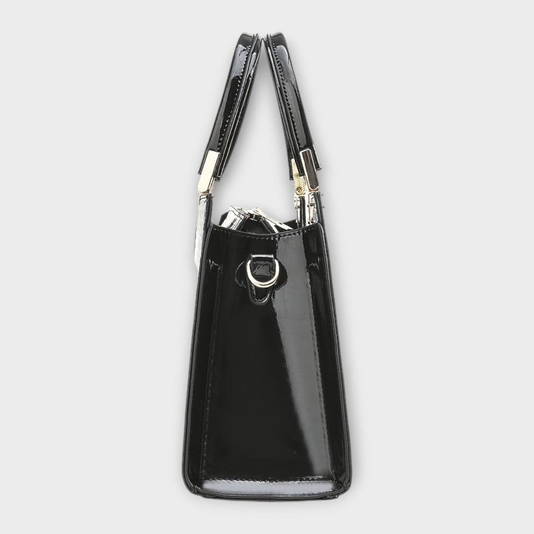 Carolien | Handbag in glossy crocodile leather