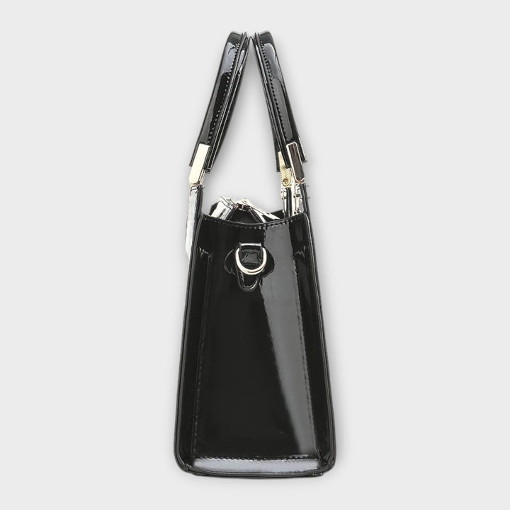 Carolien | Handbag in glossy crocodile leather