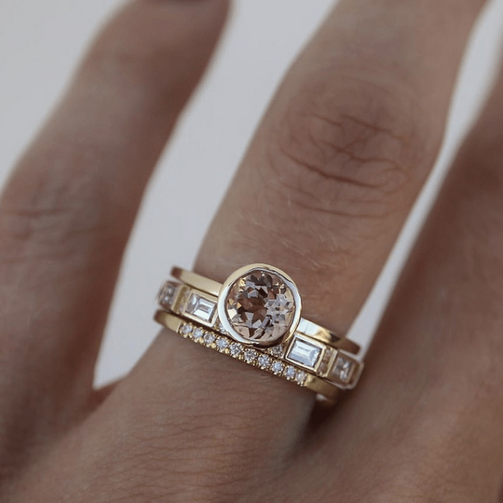 Hopp - Set of Crystallised Gold Rings