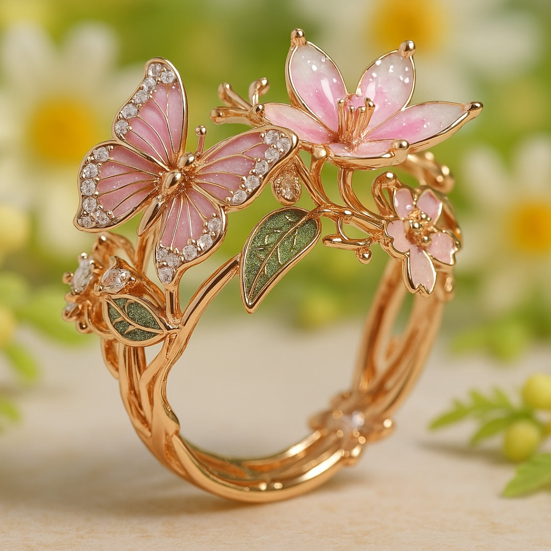 Zirconia Ring Butterfly Natural Light