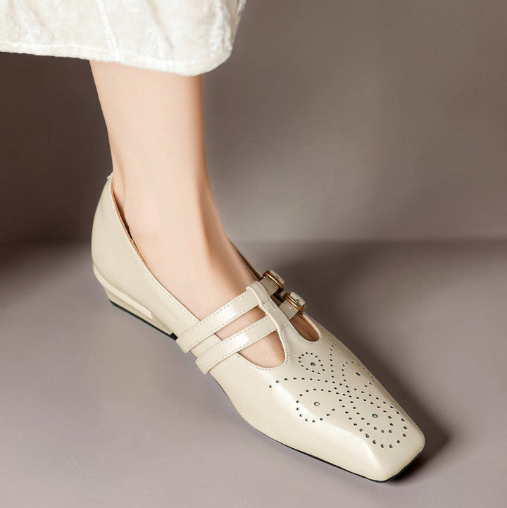 LYNN | LEATHER MARY JANES WITH DOUBLE STRAP