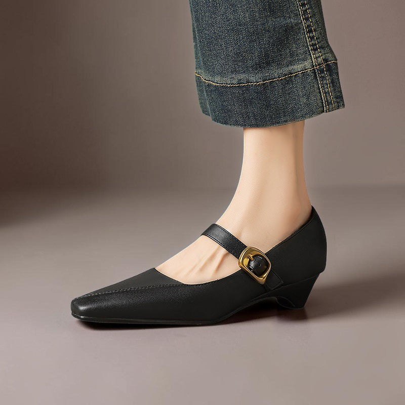 INGRID | MARY JANES WITH GOLDEN BUCKLE