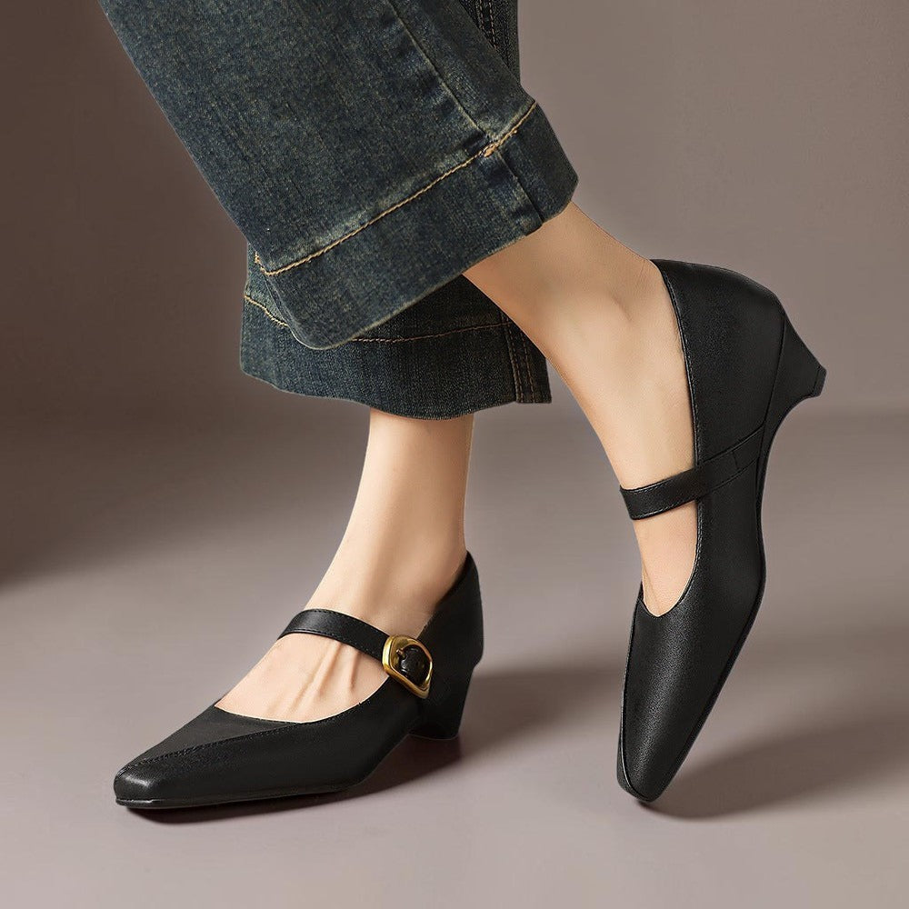 INGRID | MARY JANES WITH GOLDEN BUCKLE