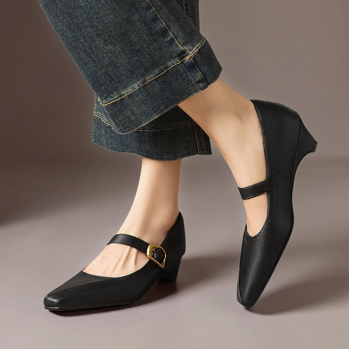 INGRID | MARY JANES WITH GOLDEN BUCKLE