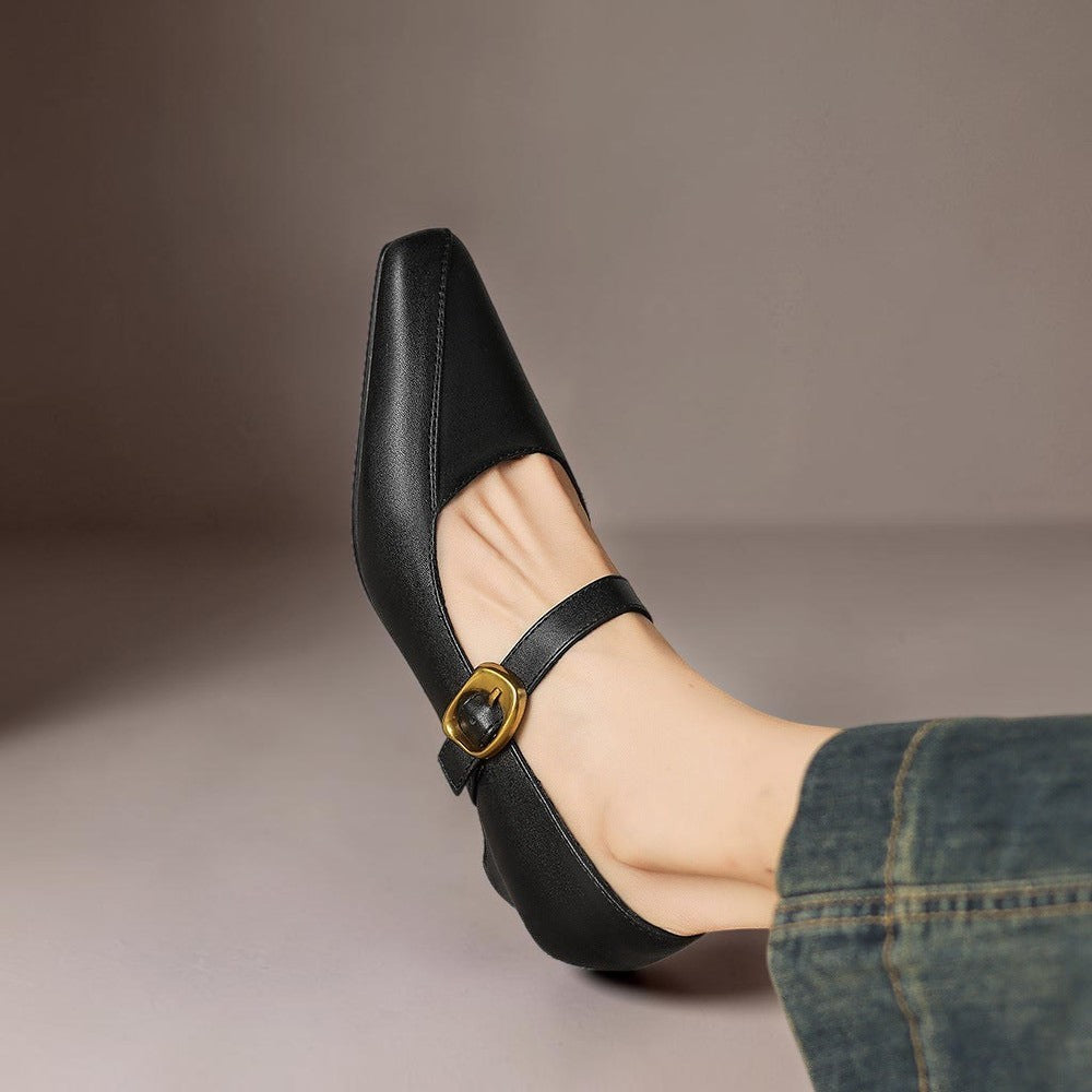 INGRID | MARY JANES WITH GOLDEN BUCKLE