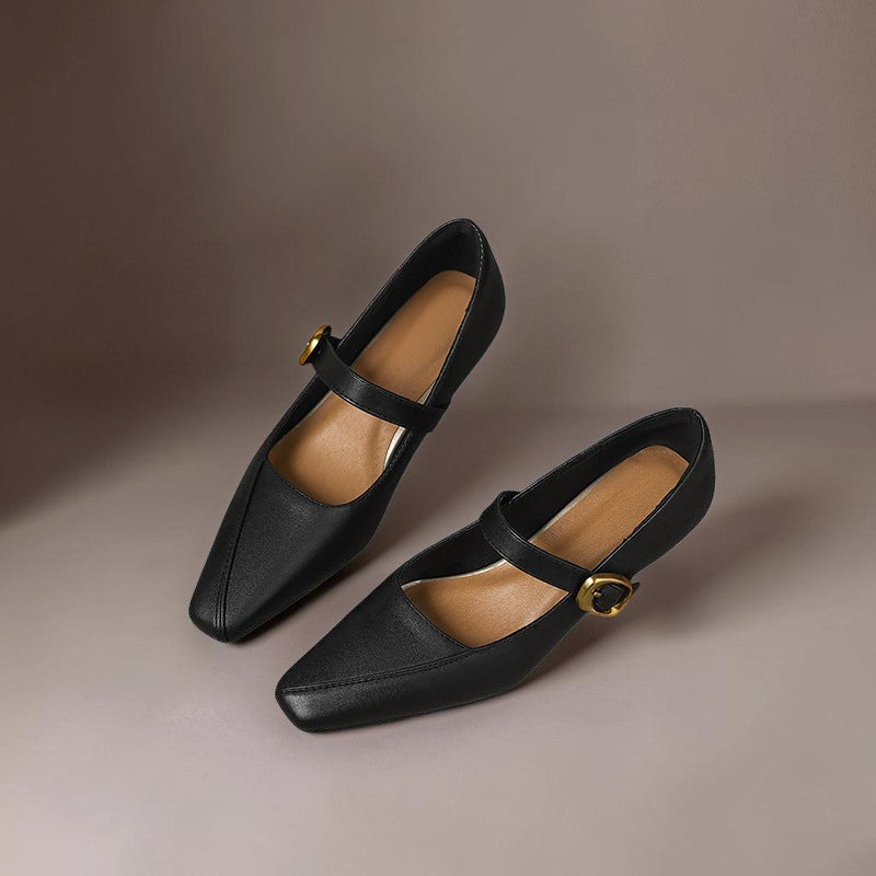 INGRID | MARY JANES WITH GOLDEN BUCKLE