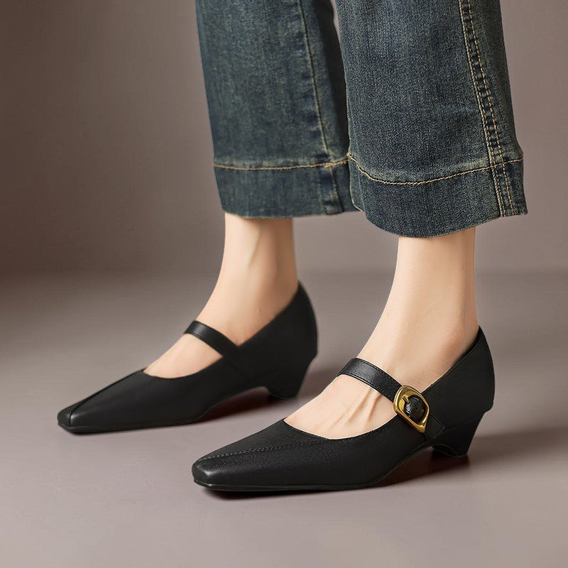 INGRID | MARY JANES WITH GOLDEN BUCKLE