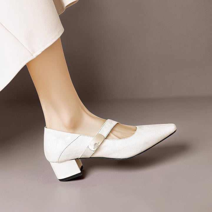NIENKE | MARY JANES WITH SQUARE TOE AND GOLDEN TRIM